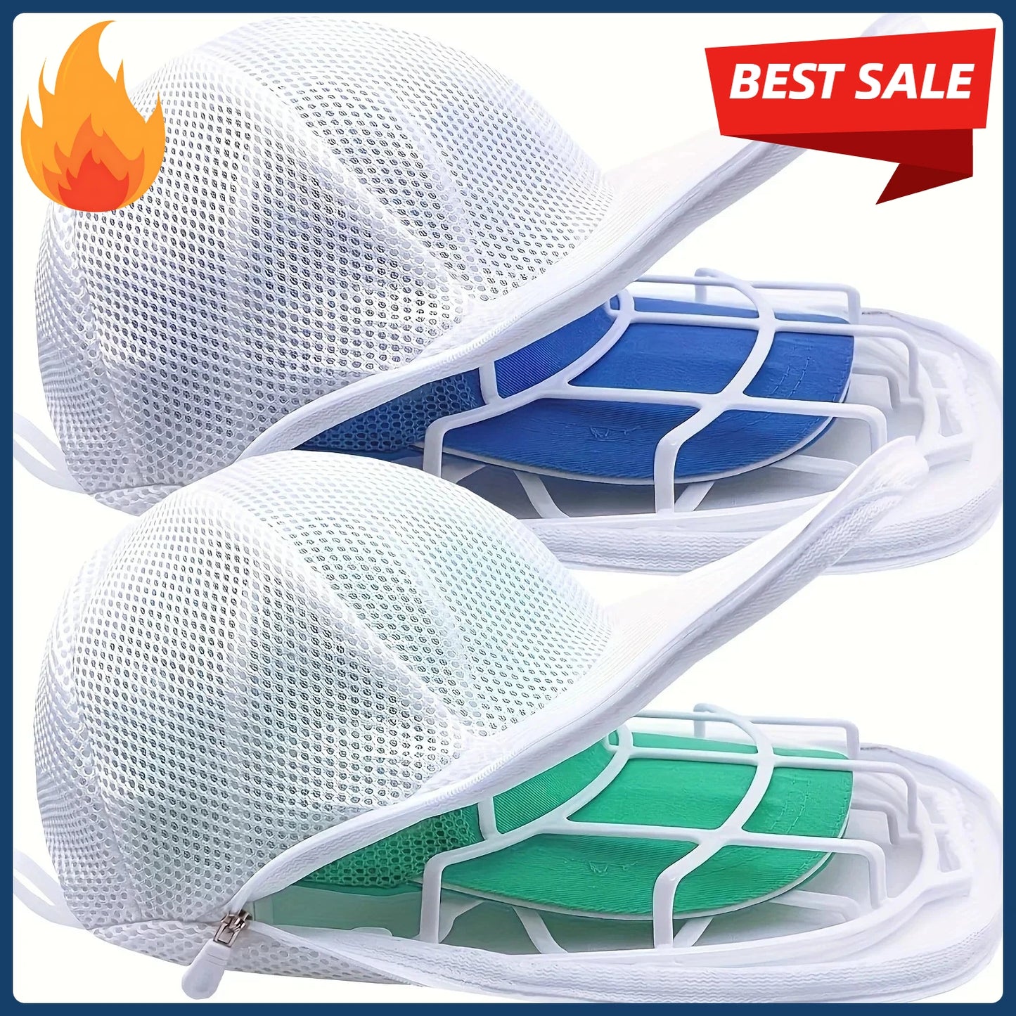 Hat Cleaner Cage with Mesh Bag | Baseball Cap Washer for Washing Machine