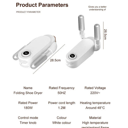 Portable Electric Shoe Dryer – Quick Drying, Deodorizing & Sterilizing Heater